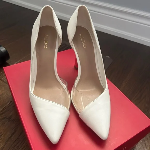Aldo White Elegant Pointed-Toe Heels - Picture 2 of 7